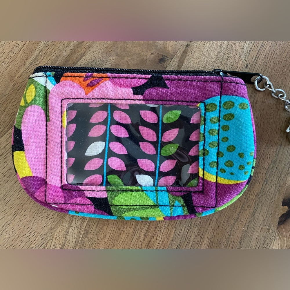 Vera Bradley, Va Va Bloom Pattern, Multi-Color Zip & Clip ID Accessory Pouch